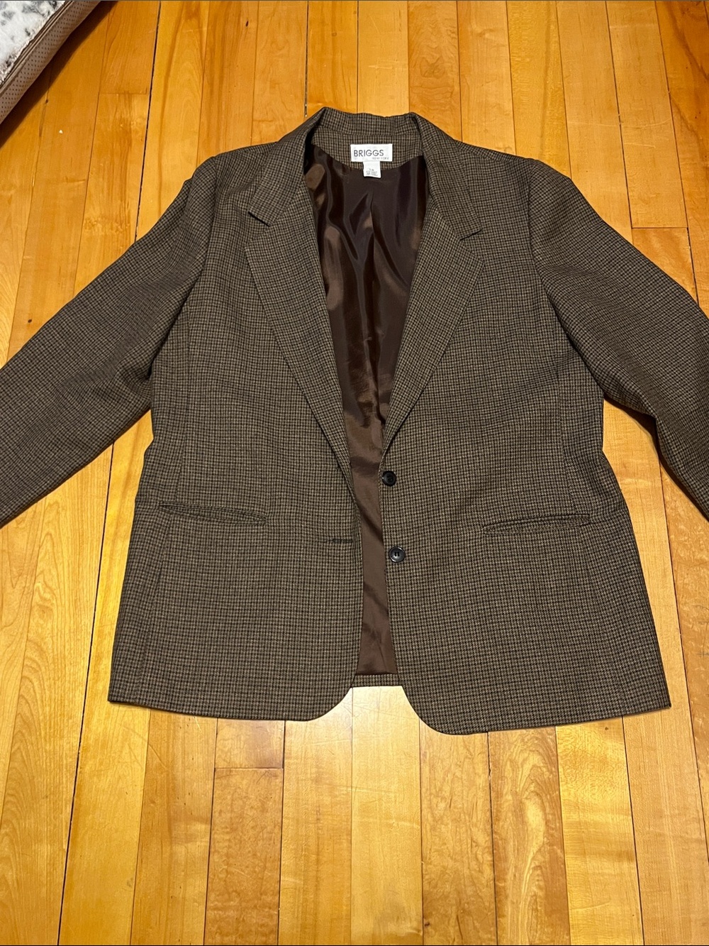 Briggs New York Brown Houndstooth Blazer